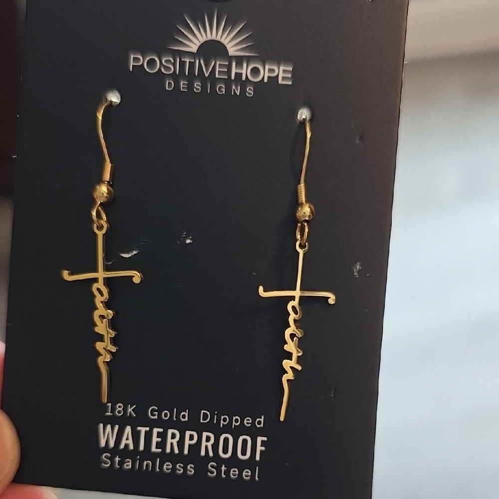 Gold Cross Earrings